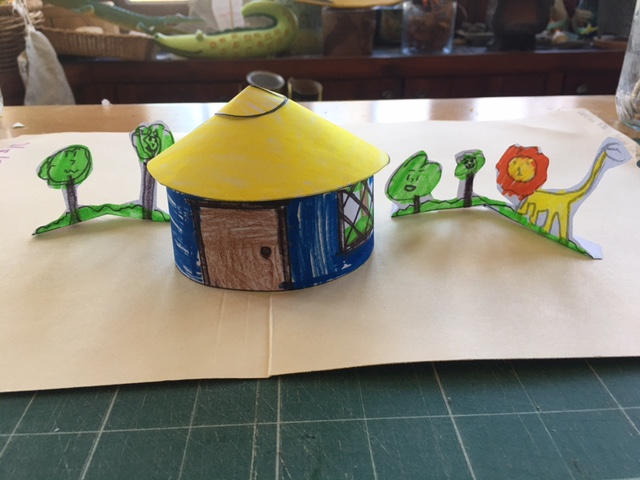 Oona's paper yurt and landscaping.